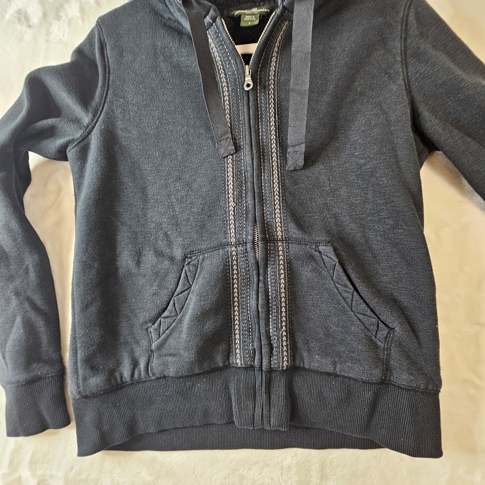 Eddie Bauer Fleece Lined Hoodie Medium Men’s Black Sweatshirt - Picture 5 of 10
